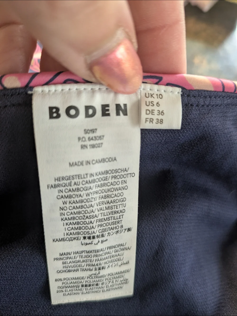 Boden Bikini Levanzo Halter Bikini Navy Paisley Terrace Size 6